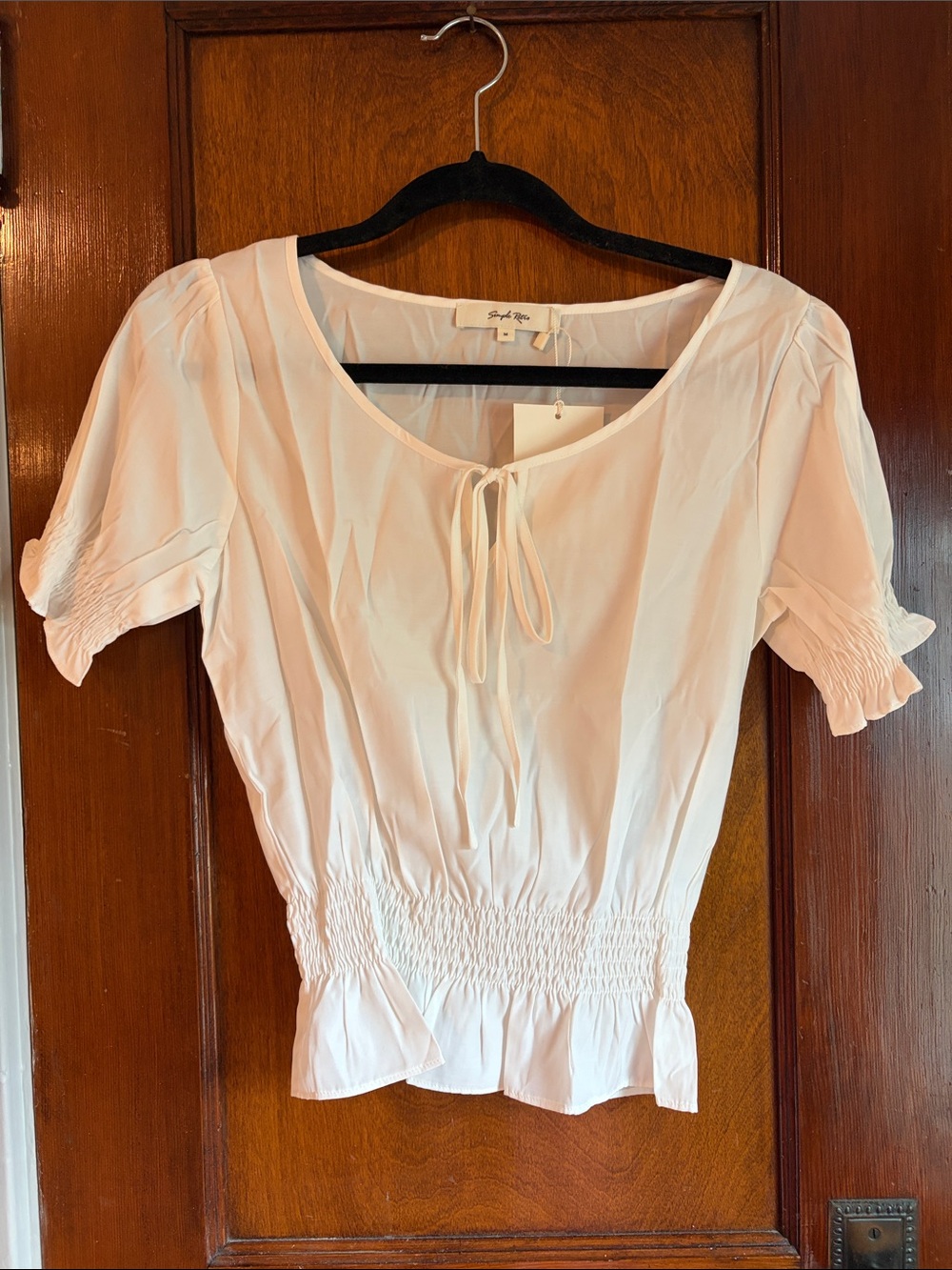 NWT Simple Retro White Blouse